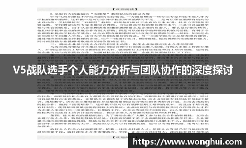 V5战队选手个人能力分析与团队协作的深度探讨