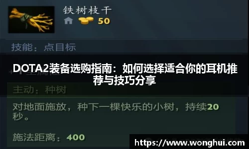 DOTA2装备选购指南：如何选择适合你的耳机推荐与技巧分享